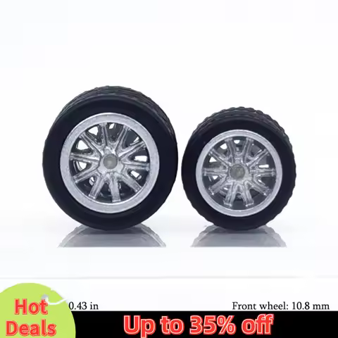 1/64 Model Car Wheels with Rubber Detachable Tires Ten Spokes Refitting Parts for Hot Wheels Matchbo