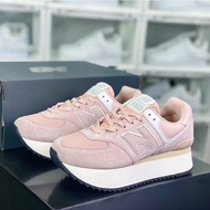 New Balance 574 Plus Pink Retro Sport Running Thick Bottom Shoes Unisex Sneakers For Women WL574ZAB