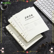 MOLIHA A5 Notebook, Refill Page Daily Planner Binder Inner Page, Loose Leaf Perforated Sheets Agenda