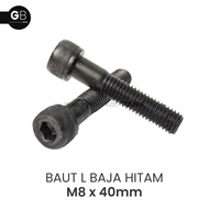 M8x40 L Bolt Black Steel 8x40 L Key Bolt M8 x 40