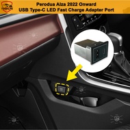 Perodua Alza Dual USB Port Kit 6.4A High Speed Charger LED QC3.0 USB Type-C Port Fast Charge Alza