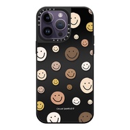 Drop proof CASETI Black phone case for iPhone 15 15Pro 15promax 14 14pro 14promax hard case 13 13pro 13promax Side printing smiling face 12 12promax iPhone 11 case high-quality