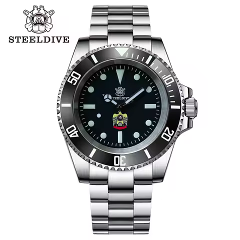 STEELDIVE Official SD1954 Popular Design 40.5MM Ceramic Bezel BGW9 Blue Luminous Sapphire Glass NH35