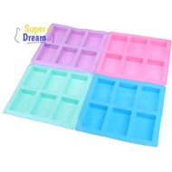 <Dream-t> 6 Cavity Square Silicone Mold for Making Soaps 3D Plain Soap Mold Rectangle DIY Handmade S