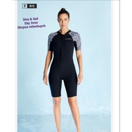 Dive & Sail D Women's 3mm Thermal Swimsuit332218F-EU front zipper black