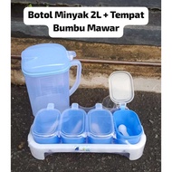 MAWAR 2L Oil Bottle + 4-in-1 Rose Spice Container 3-in-1/