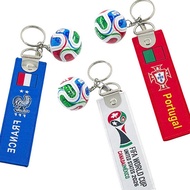 Netherlands, France, Brazil, Argentina, Portugal national team football keychain Messi C. Ronaldo ba