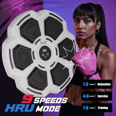 PHYLOKS™ Music Boxing Machine with Gloves, 9 Speeds & 9 Modes, Bring The Boxing Home with Smart Refl
