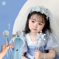 Princess Elsa Baby Crown Hat, Elsa Girls Accessories, Magic Stick Headband Bow Accessories, Elsa Noe