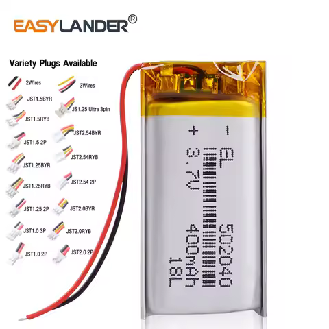 502040 3.7V 400mAh Rechargeable Lithium Li-ion Polymer Battery for MP3 reading pen PAPAGO S36 Blueto