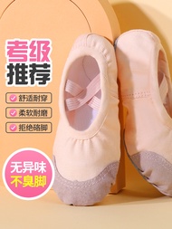 Children's dance shoes girl's lace-free flesh-colored soft-soled shoes ballet Chinese dance practice shoes boys' special dancing shoes