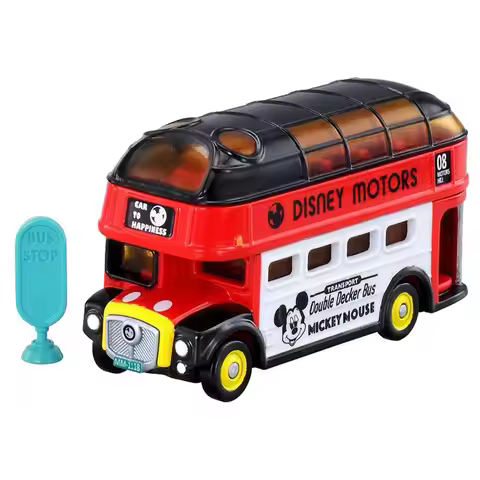 Original TAKARA TOMY Dream Tomica Disney Dream Star Mickey Mouse Sunny Decker Sightseeing Double Dec