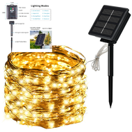 Outdoor solar LED string lights with a waterproof design available in lengths of 7 meters 12 meters