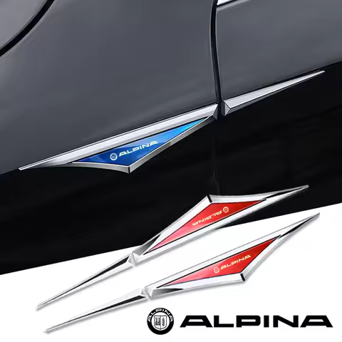 2pcs alloy car stickers car accsesories accessory for alpina bmw b3 b4 b5 b6 b7 c2 d3 d4 d5 xd3 xd4