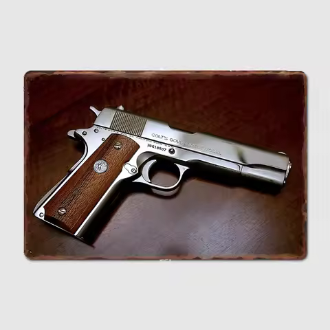 Colt 1911 Classic Design Metal Sign Poster Garage Living Room Cinema Living Custom Tin Vintage Home