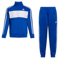 adidas Boys' Little Tricot Jacket & Pant Clothing Set, Essential Tricot Brite Blue, 3T