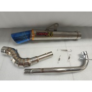 1 SET DAENG SAI4 OPEN PIPE 51 MM SETENLEES FOR SMASH, WAVE, KRISS, XR, STURDY, LEGEND EX5