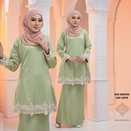 BAJU RAYA 2025 BAJU KURUNG RIAU MODEN SEDONDON MOM KIDS BUDAK SAGE GREEN PURPLE DUSTY GREEN ROSE GOL