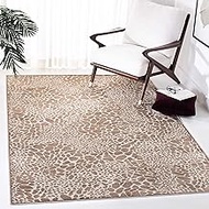 Safavieh Atlas Collection ATL985C Modern Abstract Viscose Area Rug, 7'10" x 10', Camel / Stone