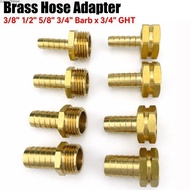 CLEIGHTEENCY Hose Adapter, 3/4" GHT Brass Brass Barb Fitting, Durable 3/8" 1/2" 5/8" 3/4" Barb GHT C