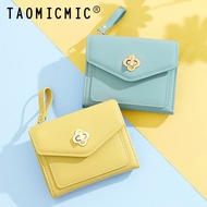 Taomicmic New Style Korean Wallet Ladies Mini Lock PU Leather Card Holder Student Coin Purse