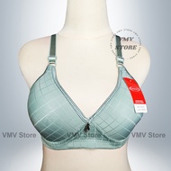 Misslily Bra Cup B Large 4979 Women's Bra Without Wire 3 Hooks Beautiful Elegant Fancy Squared Motif