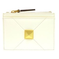 全新未使用 Valentino Garavani Roman Stud Pass Case 1W2P0Y06BSF 皮革配金色五金，白色卡包/零錢包，白色 0221 [二手] Valentino Ga