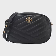 TORY BURCH KIRA 金字斜紋納帕皮革相機包- 黑