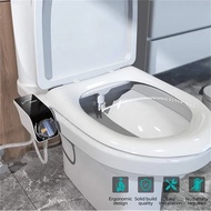 1 Set Bidet Seat Spray Toilet Seat Attach Dual Nozzle Ultra-Slim Bidet Sprayer Adjustable Water Pres