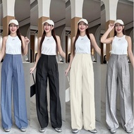 Seluar perempuan Seluar slack Palazzo pants Seluar palazzo perempuan High waist wide leg Tracksuit w
