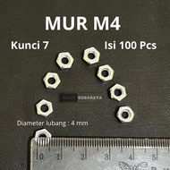 100 pcs M4 nuts