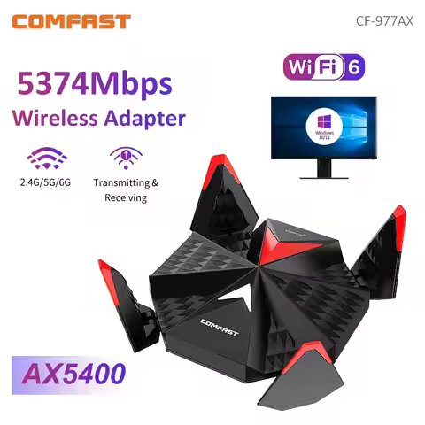 Comfast AX5400 USB Adapter WiFi 6E 2.4G&5G&6G 5374Mbps High Speed USB3.0 Wireless Dongle Type-C WiFi