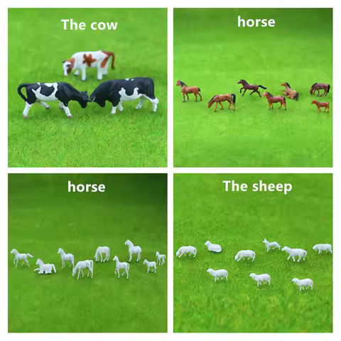 5pcs Ho Soale 1:87and1:150 Sand Table Model Small Animal Color Model Cow Horse Sheep Handicraft Disp