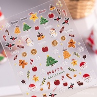 Christmas Tree Nail Art Stickers5Embossed 3D Adhesive Christmas Decorations Nail Stickers Style O7T0