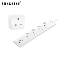 智能插頭+4位快充拖板(USB 2C2A)套裝 [SWP-A+ESUF-4]