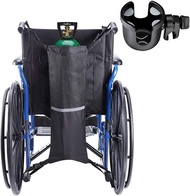 ▶$1 Shop Coupon◀  Wheelchair Oxygen Cylinder Bag Bundle with A Universal Wheelchair Cup Holder with