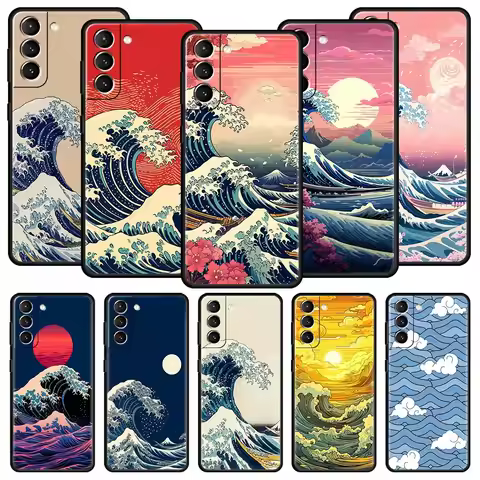 Fashion Great Blue Wave Phone Case For Samsung Galaxy S25 Edge S24 S23 S22 S20 Ultra S21 FE 5G S10 P