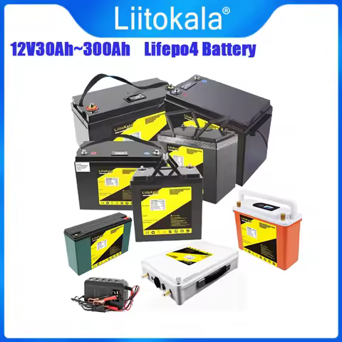 LiitoKala 12V 200Ah 300Ah 30Ah 40Ah 50Ah 60Ah 90Ah 100Ah 120Ah 150Ah Built-in BMS