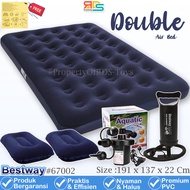 Bestway 67002 Kasur Angin Double Kasur Camping Portable + Pompa + 2 Pcs Bantal Angin