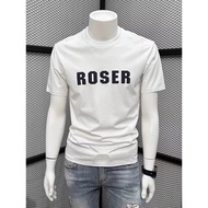 Korean Top Printed Shirt Men Loose Brand ins2025 Simple Sleeve t Five-point Version Trendy Trendy co