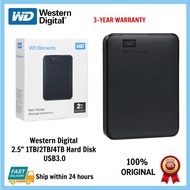【1TB/2TB/4TB】Western Digital  Elements Hard Disk 2.5'' Portable WD HDD USB3.0  External Hard Drives