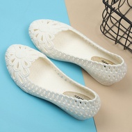 Dép Nhựa Chống Trượt Mùa Hè Cho Nữ Dép Cao Gót Thoáng Khí Màu Trắng Giày Y Tá Thường Ngày Giày Công 