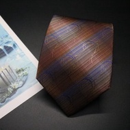 咖啡色藍絲帶真絲領帶/正裝禮服標準necktie