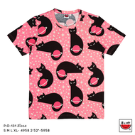 แตงโม (SUIKA) - เสื้อแตงโม เสื้อยืดคอกลม ลายพิมพ์แมว( P.O-131 )
