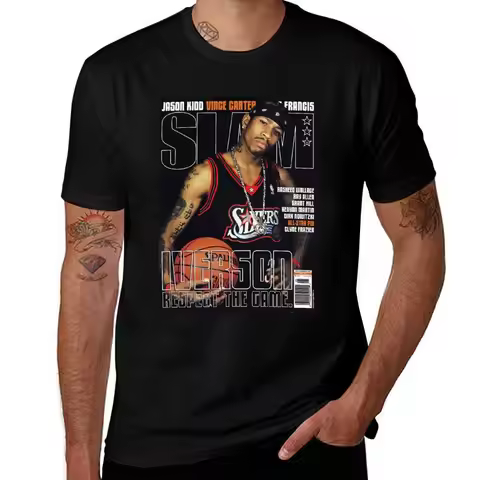 Slam Magazine Issue 42 Allen Iverson T-Shirt street wear T-shirts oversize anime plain black t shirt