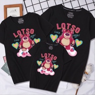 Strawberry Bear Parent-child T-shirt 100% Cotton Short Sleeve Family of Three Parents/children/siste