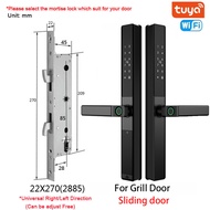 XSDTS Tuya WiFi Digital door Lock ล็อคประตูสมาร์ทลายนิ้วมือสองด้านล็อคอลูมิเนียมดิจิตอลกลางแจ้งกันน้