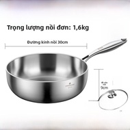 Chảo Chiên Bằng Thép Không Gỉ 316 Dùng Tại Nhà Chảo Chống Dính Chảo Phẳng Chảo Không Cần Phủ Chảo Nấ