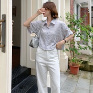 [HARPER] French Gentle Texture Shirt | Short Sleeve Top Wedding Version [CLC42125J]