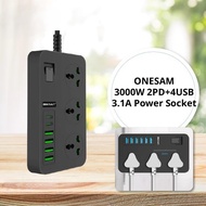 ATLAS ONESAM T09-PD (2M) Kuasa Dinilai 3000W 2PD+4USB 3 Soket 3.1A Soket Kuasa